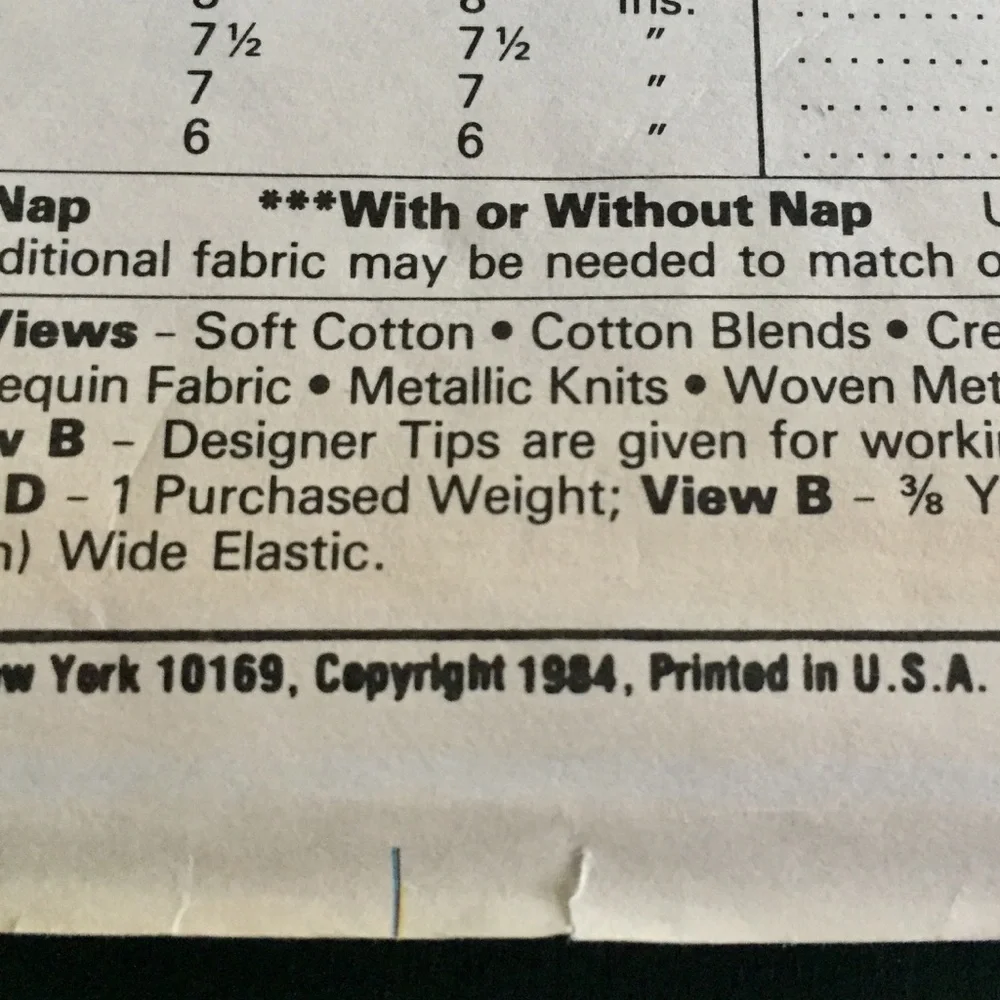 Vintage Brooke Shields Tops & Camisoles Sewing Pattern McCall’s 9375 XS